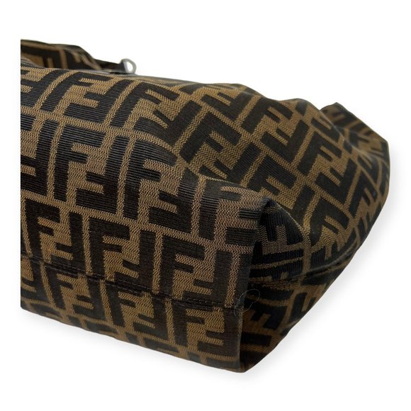 Fendi Brown Zucca B Buckle Canvas Leather Shoulder Bag - Picture 12 of 14